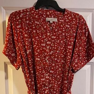 Red Loft Shirtwaist Dress